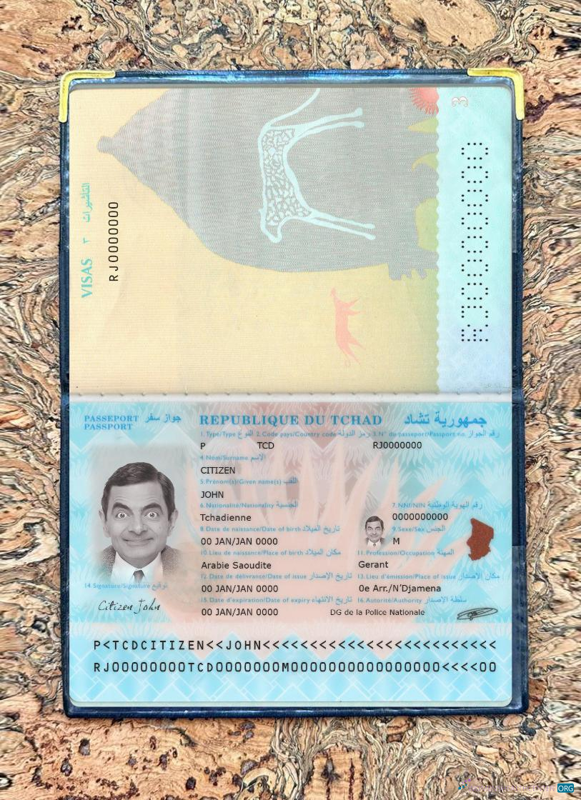 Download Du Tchad passport new 2021 present photolook Photoshop template